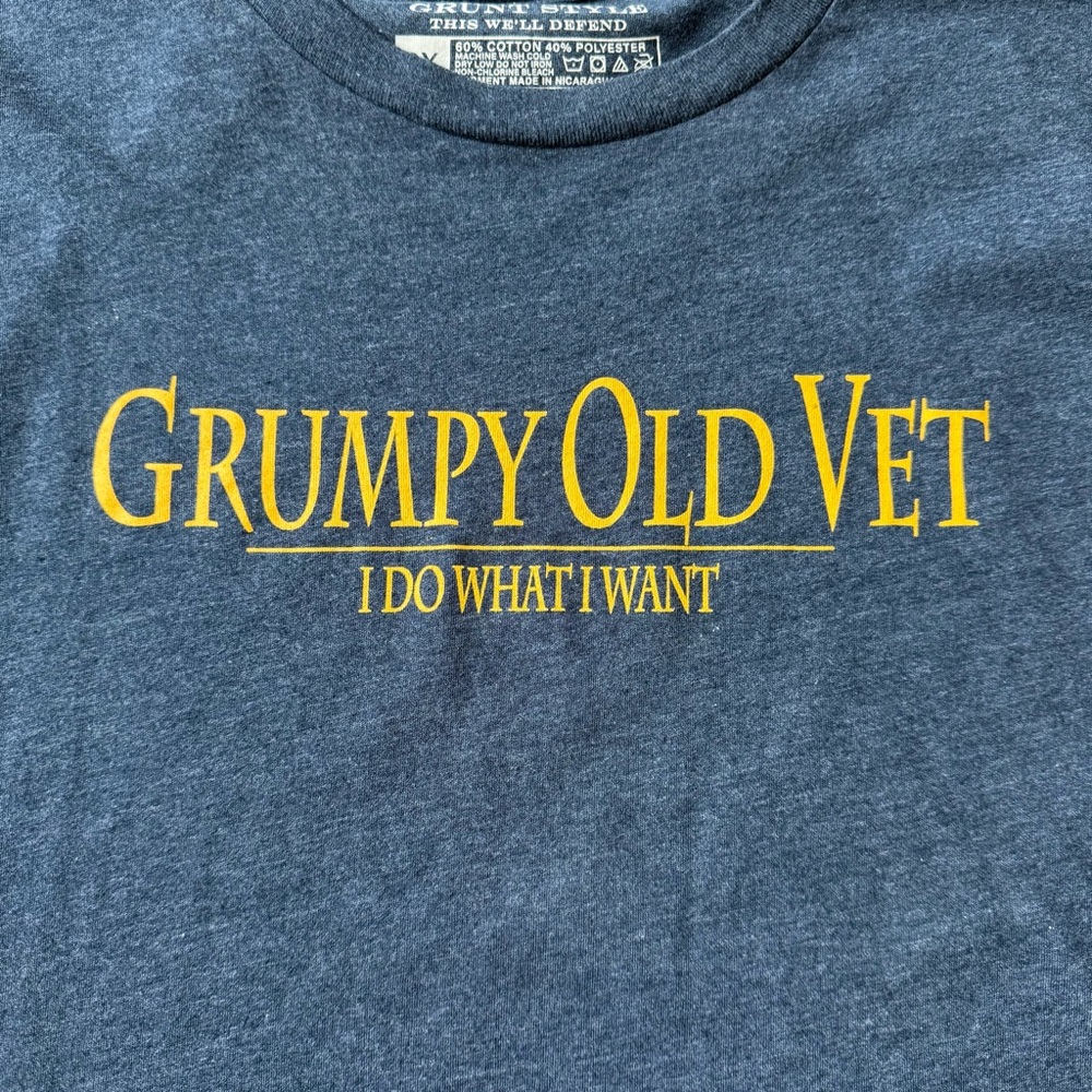 Grunt Style Men’s T Shirt 3XL Blue Grumpy Old Vet big man size